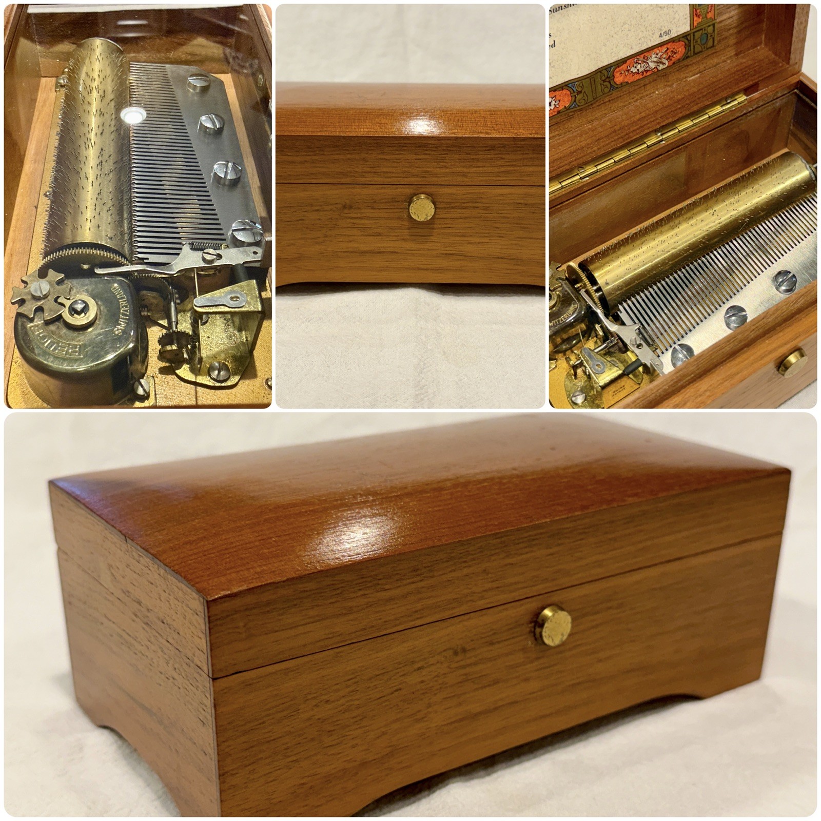 Vintage Mid-Century REUGE 4/50 Music Box ~SWISS FOLK SONGS~ FULL VIDEO