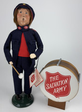 Vintage Byers Choice Salvation Army Bass Drum Player 1996 With Drum Signed picture