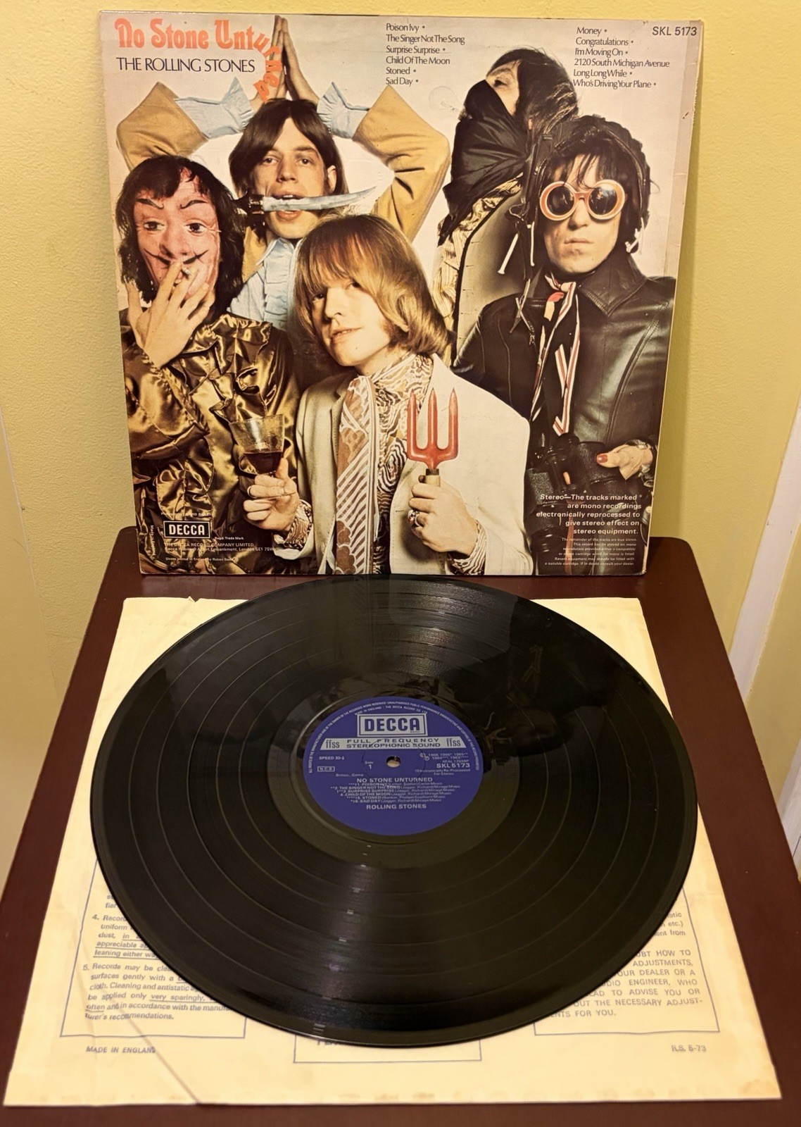 Vintage 1973 ROLLING STONES Album NO STONE UNTURNED Lp 1ST UK PRESS Vinyl  EX+