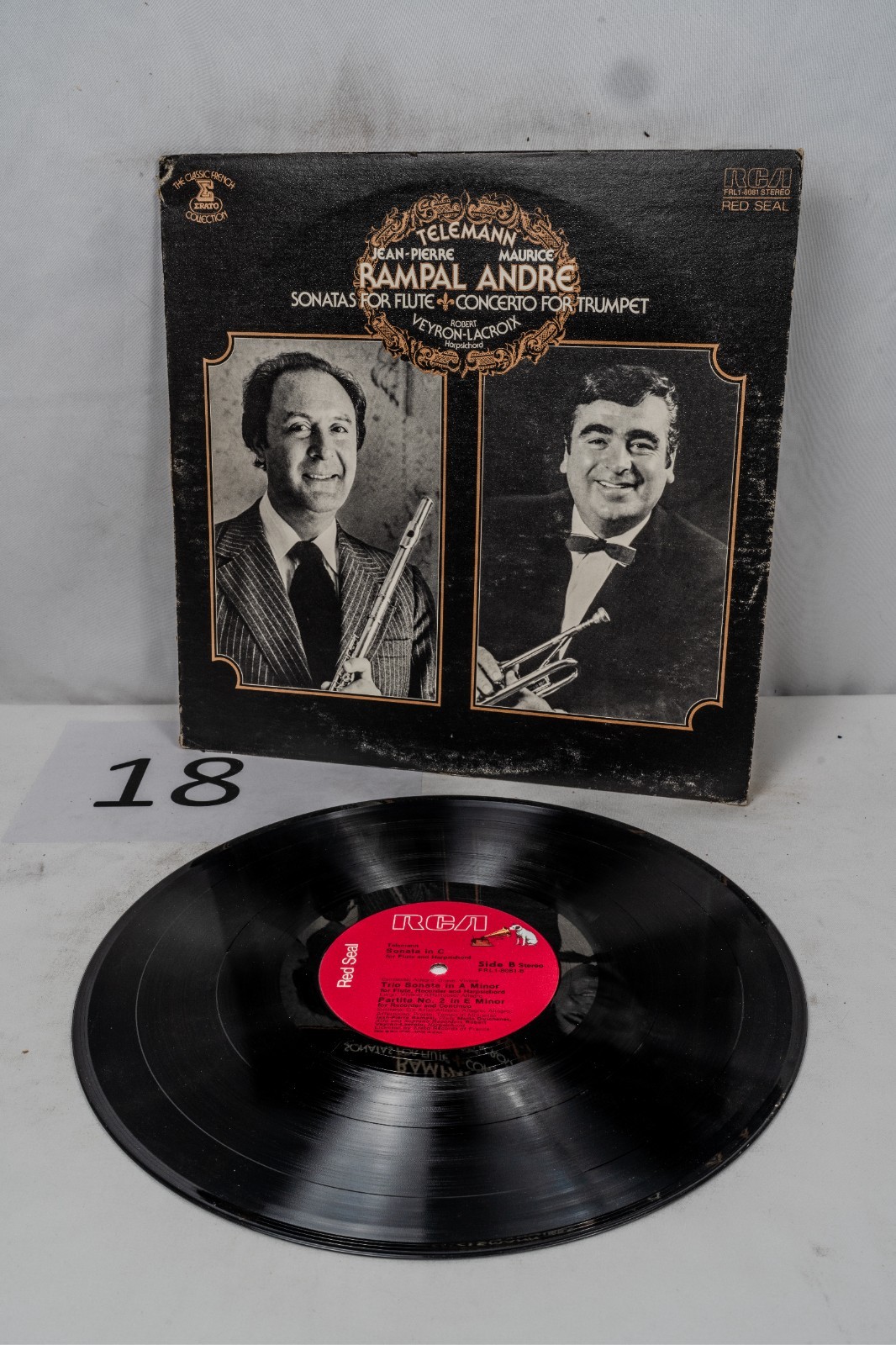 Rampal Andre Telemann Sonatas for Flute Concerto for Trumpet LP 1977 RCA PROMO