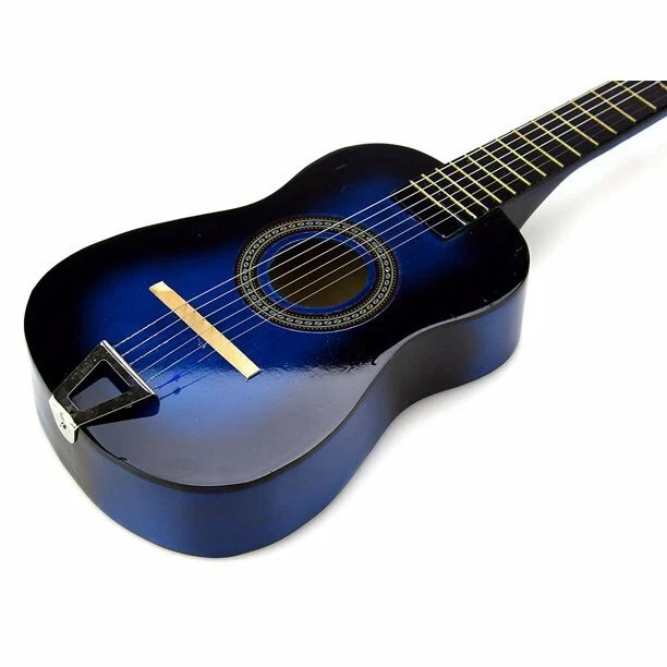 23” Mini Acoustic Guitar Wood Beginner Blue Small Toy Guitarra for Kids Gift