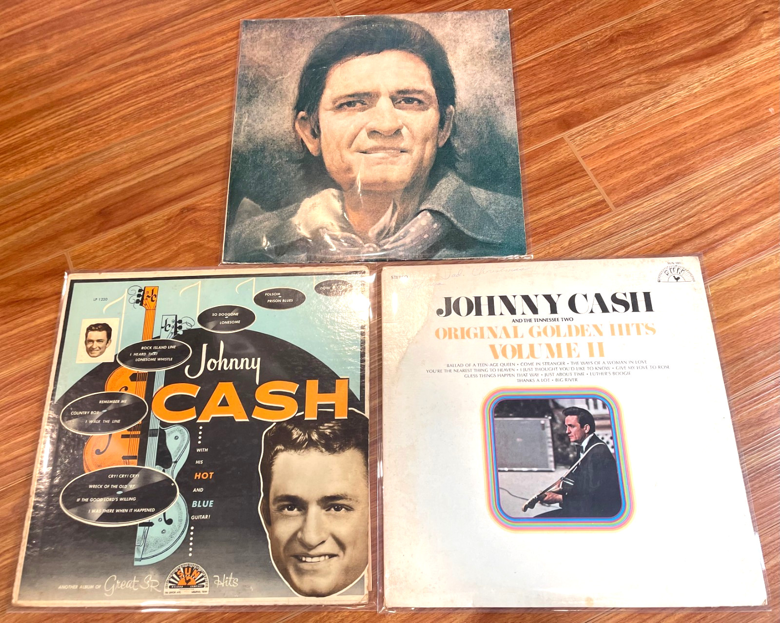 Vintage Johnny Cash Vinyl Record Lot 3 LP1220 Sun Records Greatest Hits Vol II