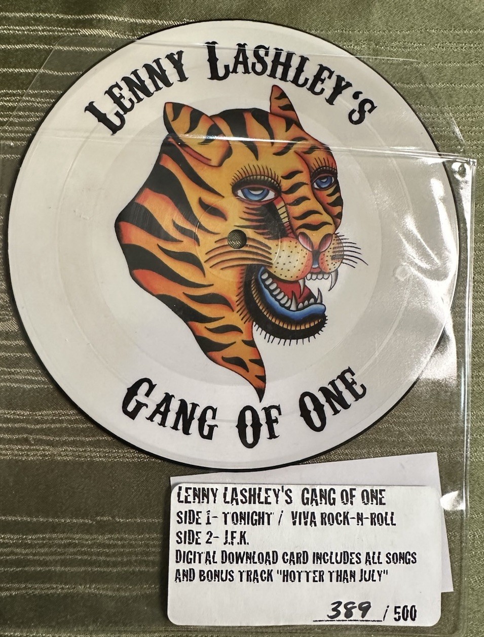 Rare Lenny Lashley’s Gang Of One HF001 Picture Disc 7” #389/500 Punk Oi Tiger