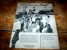 KENT GUITAR / AMPS ( BEACH dance ) ORIG 1966 U.S. Vintage magazine PROMO Ad NM- picture