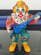 Vintage clown Paper Mache Clown - playing guitar-multi color picture