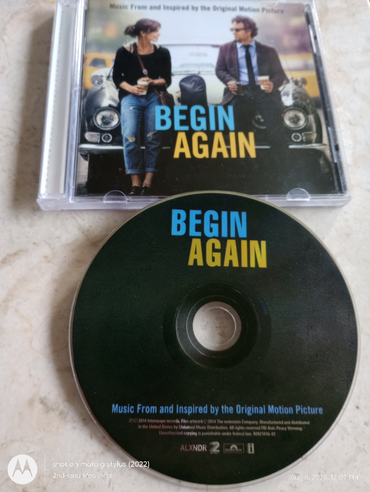 BEGIN AGAIN SOUNDTRACK CD