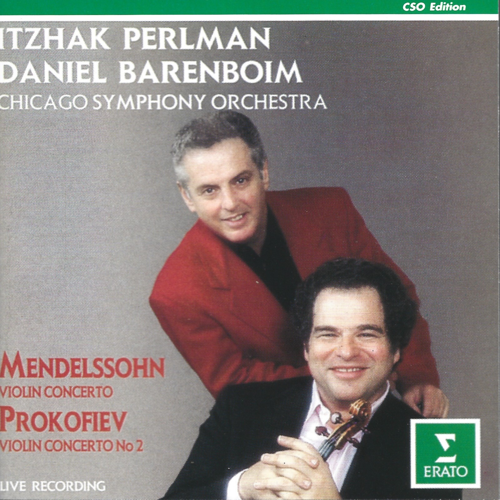 Mendelssohn & Prokofiev:  Itzhak Perlman/Daniel Barenboim/Chicago Sym (Cd 1993)