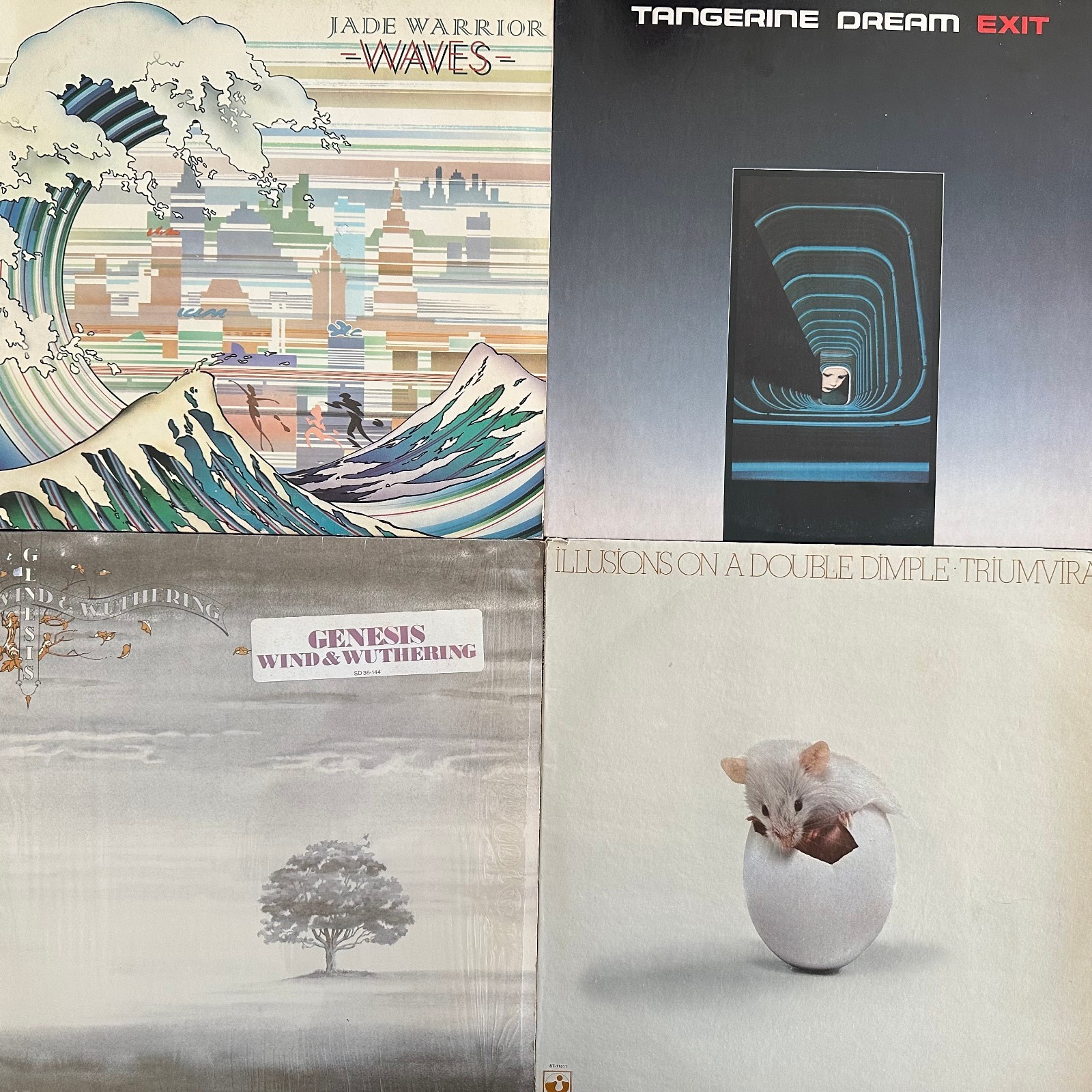 4x EX Lot PROG ROCK Tangerine Dream Triumvirat Genesis Jade Warrior 4LP