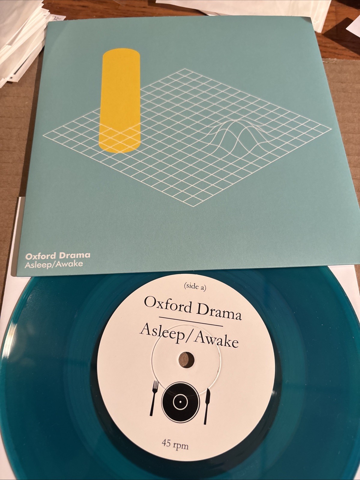 Oxford Drama: Asleep/Awake 45 Turntable Kitchen VG+ Green Vinyl Lim. Ed.