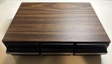 Vintage 3 Drawer 42 Cassette Tape Holder Real Wood Cabinet Excellent Condition picture