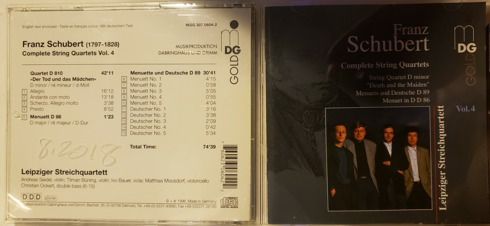 Schubert Complete String Quartets Vol 4 CD 1997 MDG Gold FAST SHIP FROM USA