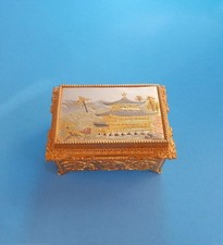 Vintage Musical Trinket Jewelry Box Oriental Design (C1) picture
