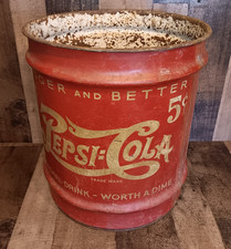 Vintage Pepsi Cola 1939 Syrup Consetrate Metal Drum 16 1/2