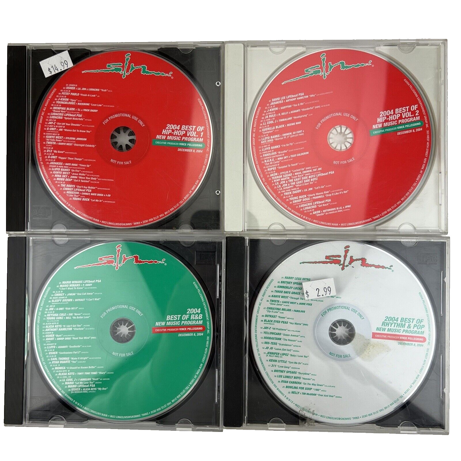 Lot of 4x RARE 2004 PROMO CDs - S.I.N. New music program - Best of Hip-Hop, R+B