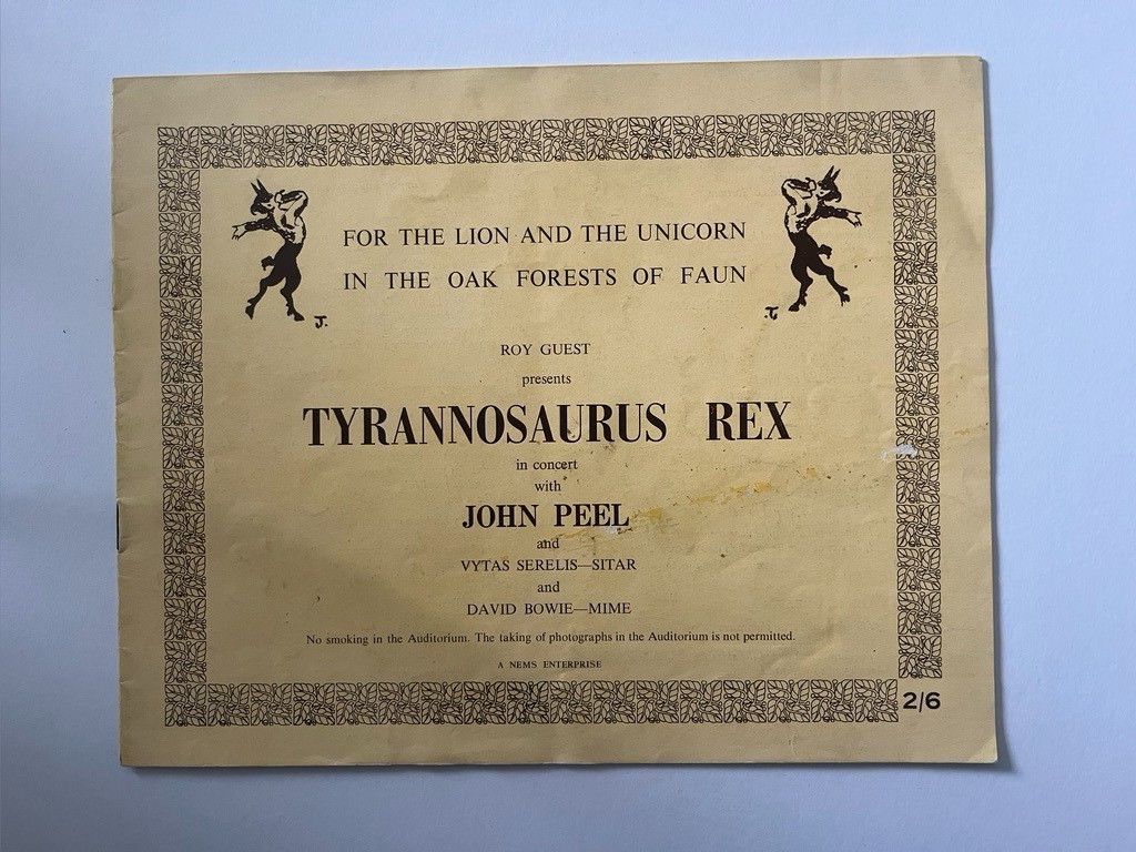 David Bowie - Tyrannosaurus Rex 1969 Program - Rare