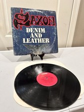 Saxon - Denim And Leather Vinyl LP Record Carrere ARZ 37685 picture