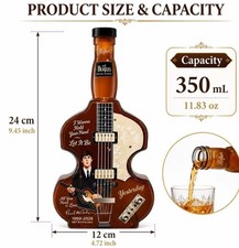 The Beatles Guitar Shaped Liquor Whiskey Mini Decanter Bottle New Rare picture