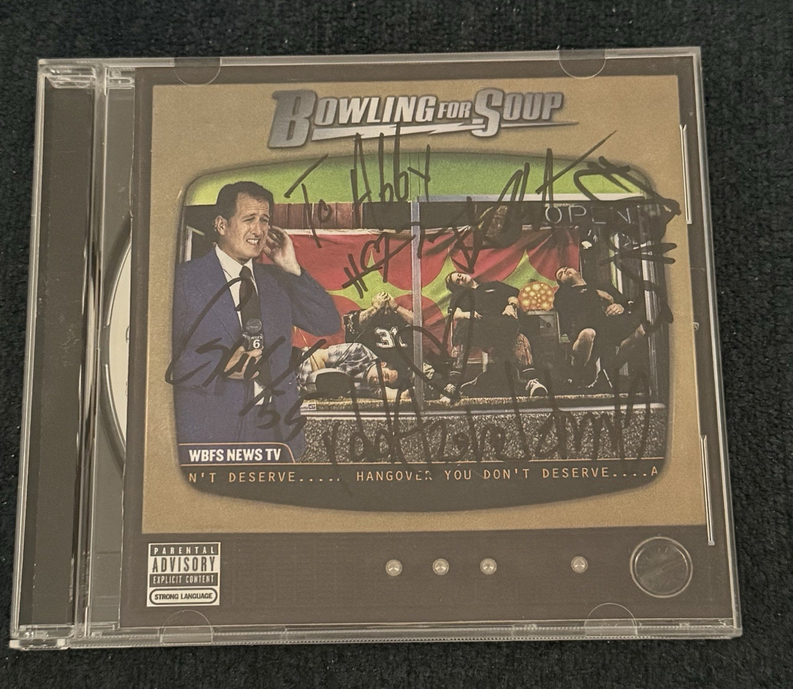 BOWLING FOR SOUP Band Signed A Hangover You Don’t Deserve Jaret Erik Gary Chris