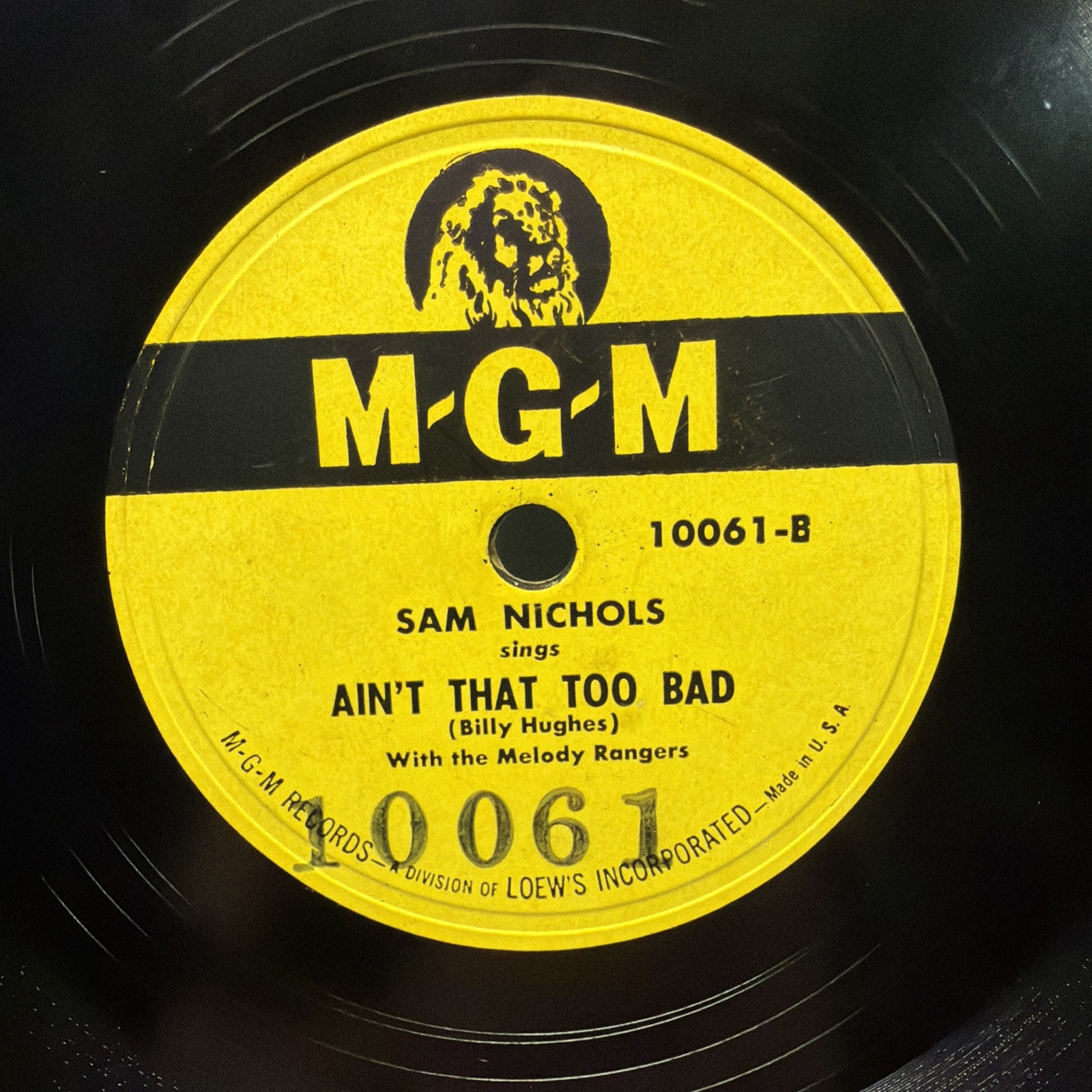 Sam Nichols – Red Hair And Green Eyes / Ain\'t That Too Bad - VG