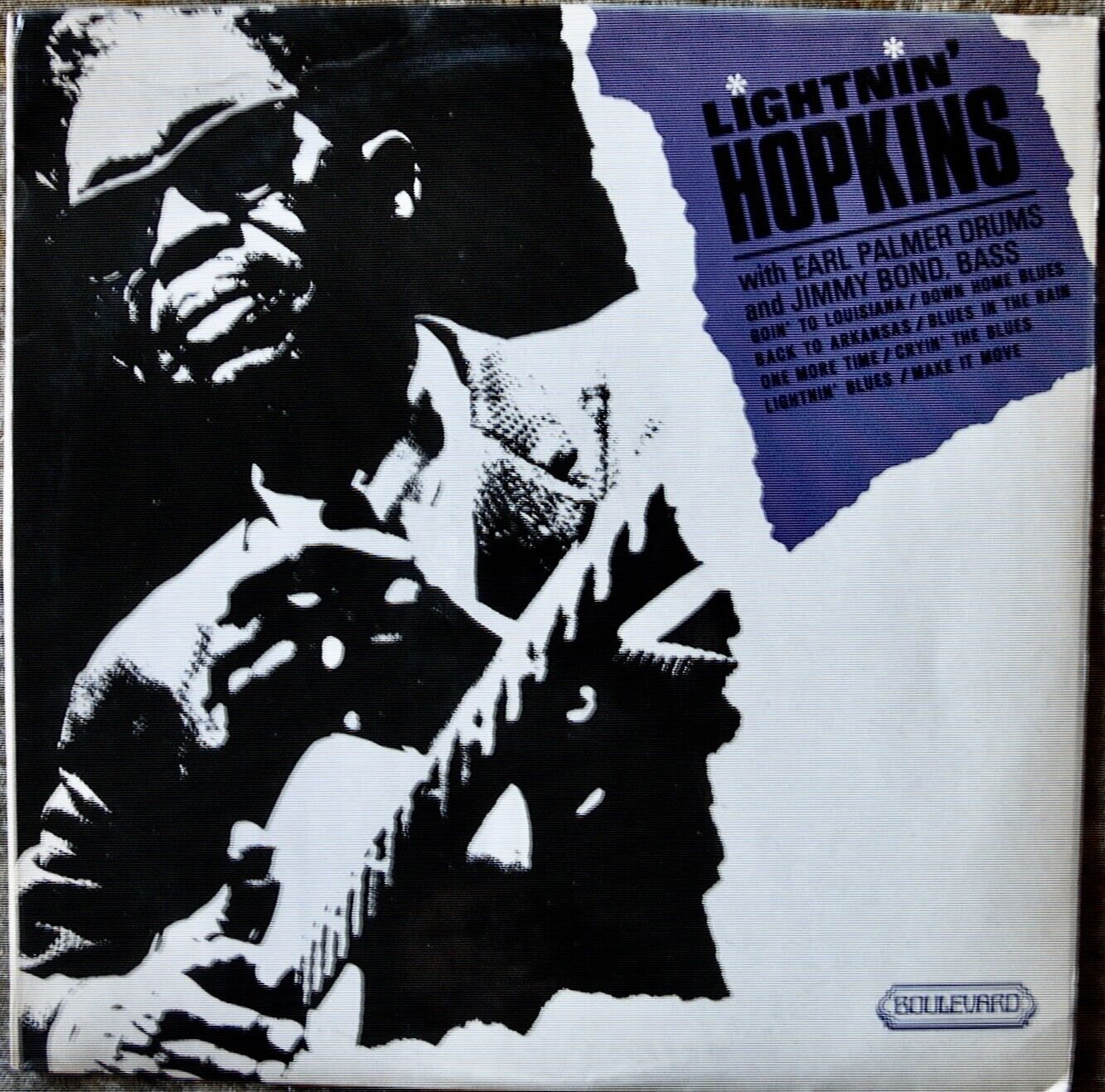LIGHTNIN\' HOPKINS with Earl Palmer 1971 UK Boulevard vinyl lp VG/VG