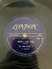 London 674 - 78rpm Record - The Mid States 4 (When I Lost You / Rural Rhythm) picture