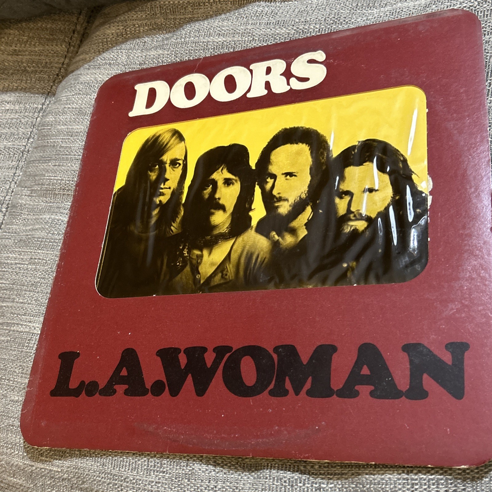 The Doors L.A. Woman 1971 Die Cut window ELEKTRA Crucifixion Sleeve 