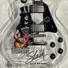 Slash Jack Daniels Guitar Shaped Glass Bottle Rock N Roll Legend Collectible picture