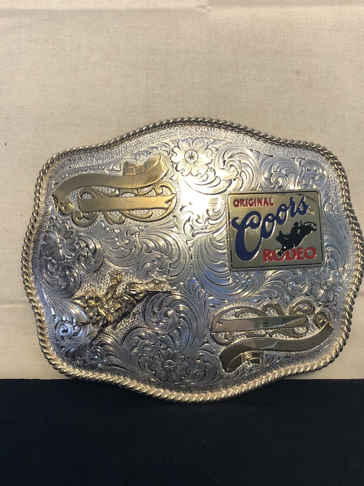 Vintage Coors Rodeo Belt Buckel by Montana Silversmith