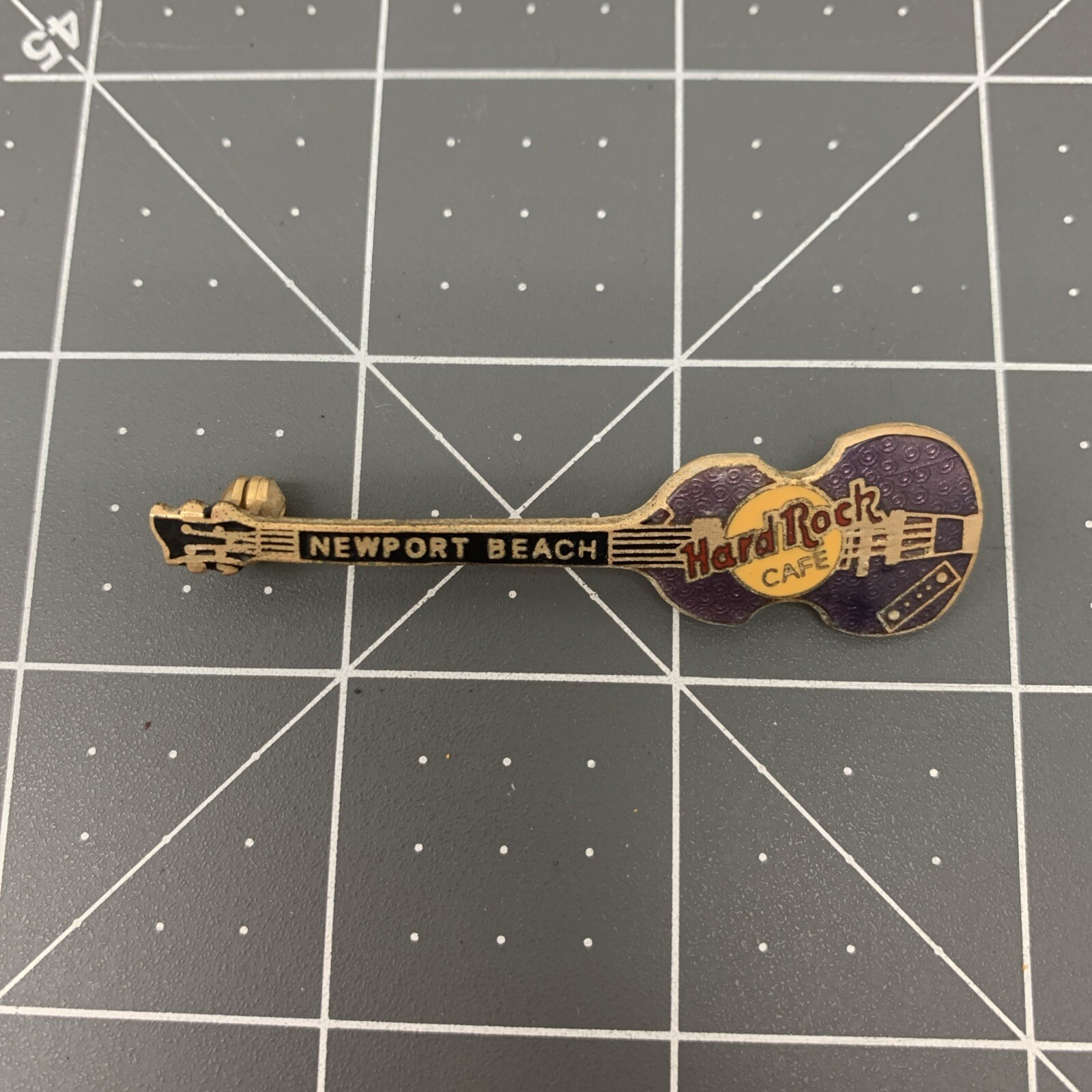 Hard Rock Cafe Newport Beach Pin Purple Paul McCartney Hofner Bass Guitar