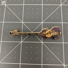 Hard Rock Cafe Newport Beach Pin Purple Paul McCartney Hofner Bass Guitar picture