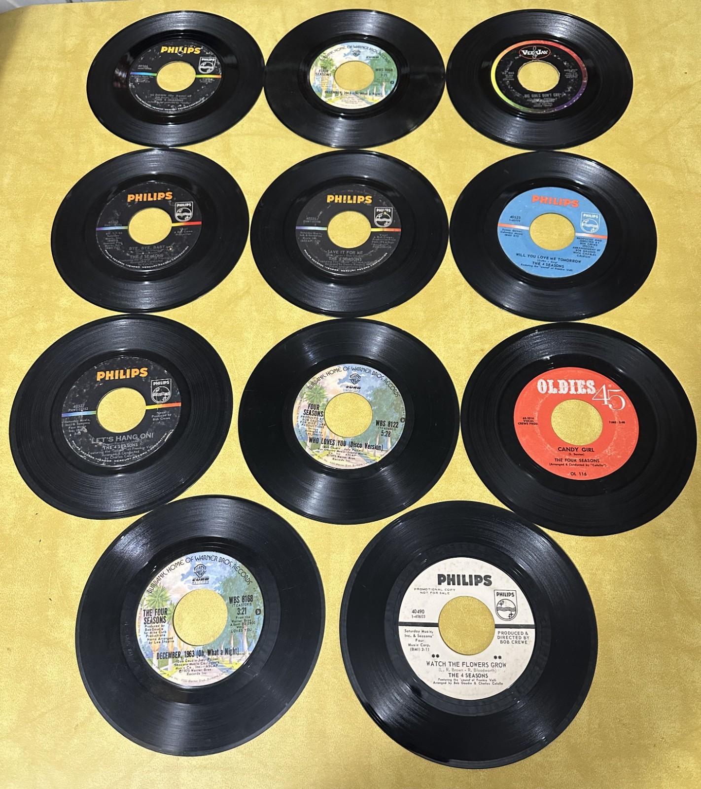 The 4 Seasons, (Lot of 45’s) Qty 11, One Promo