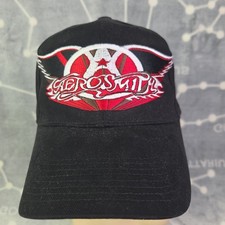 AEROSMITH  EMBROIDERED BASEBALL CAP/ HAT 🤘ADJUSTABLE BACK Vintage Black Red picture