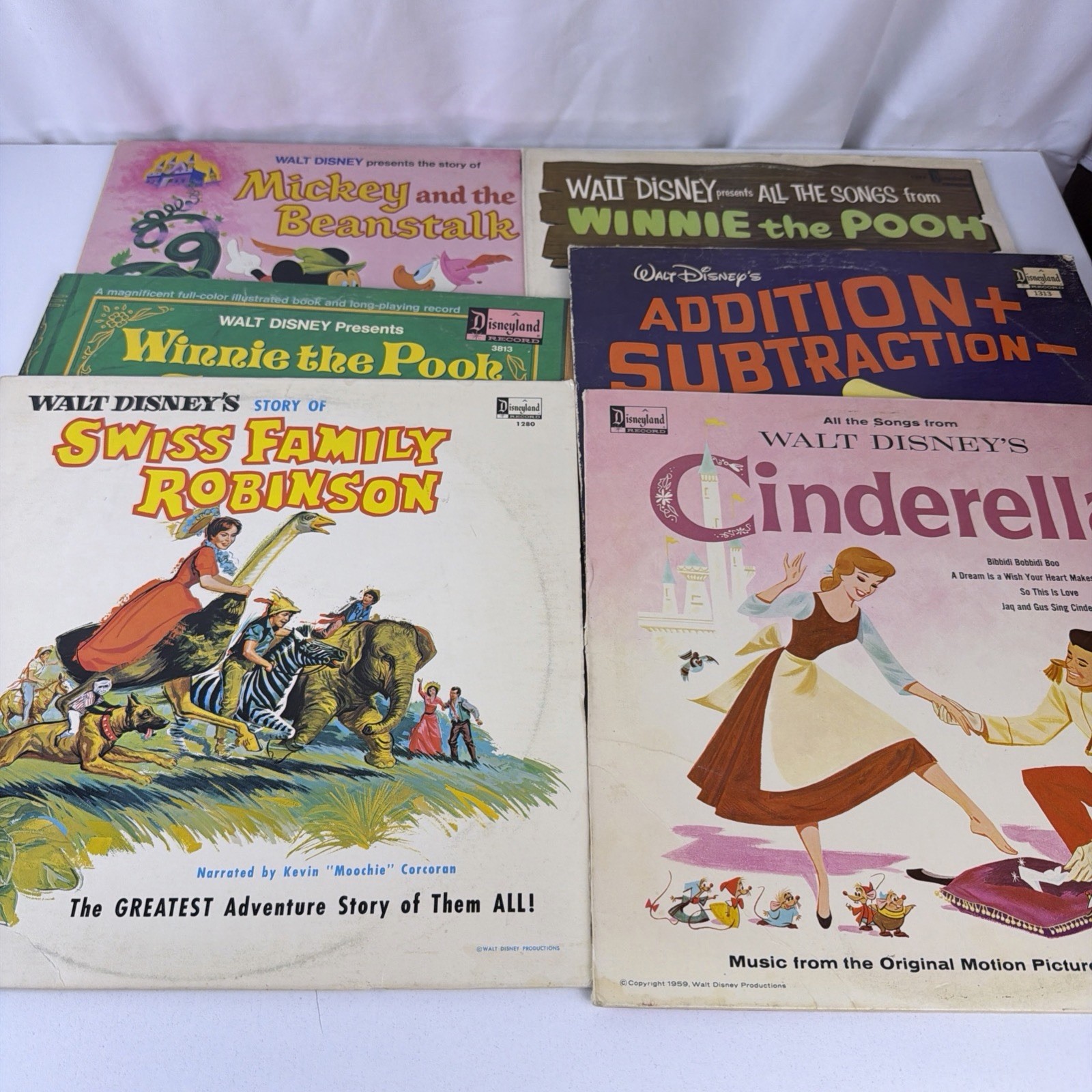 Vintage Childrens LP Vinyl Record Albums Lot 6 Disney 12