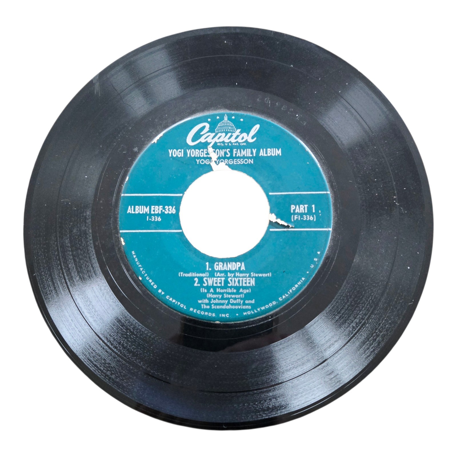 Yogi Yorgesson\'s Family Album 45 Single Capitol Records early 1950s Rare