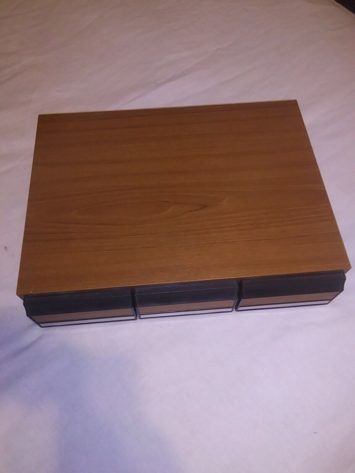 Vintage 36 Cassette 3 Drawer Storage Case Faux Wood W/ 35 90s Country Cassettes.