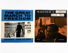 Martin Luther King Great March 1963 Malcolm X Speaks Again LP 1966 VG Vinyl Rare picture