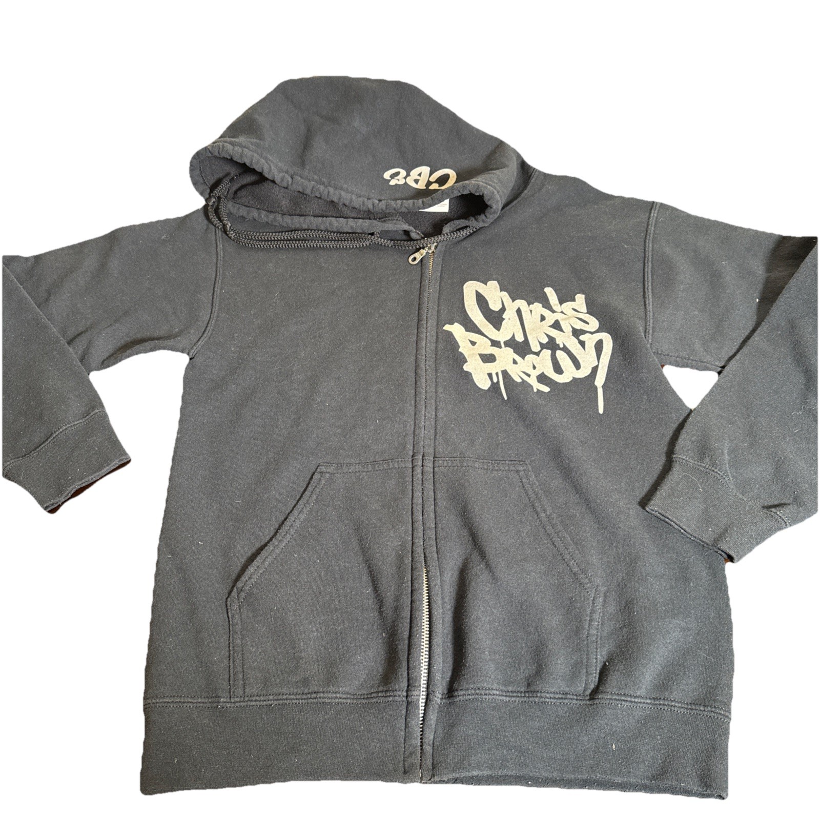 Rare Chris Brown FAME Zip Hoodie Small Original Black 
