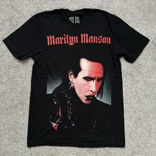 Mens Marilyn Manson Graphic World Tour 2025 Black T-Shirt - Size Small picture