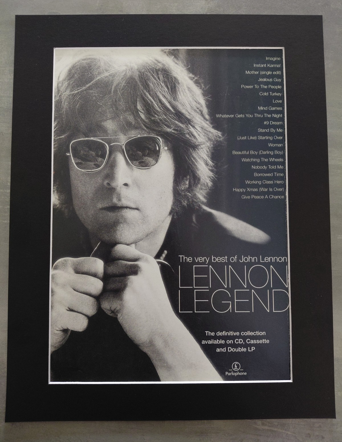 John Lennon The Best Of Promo Original Album Advert Mounted 14x11 Inches