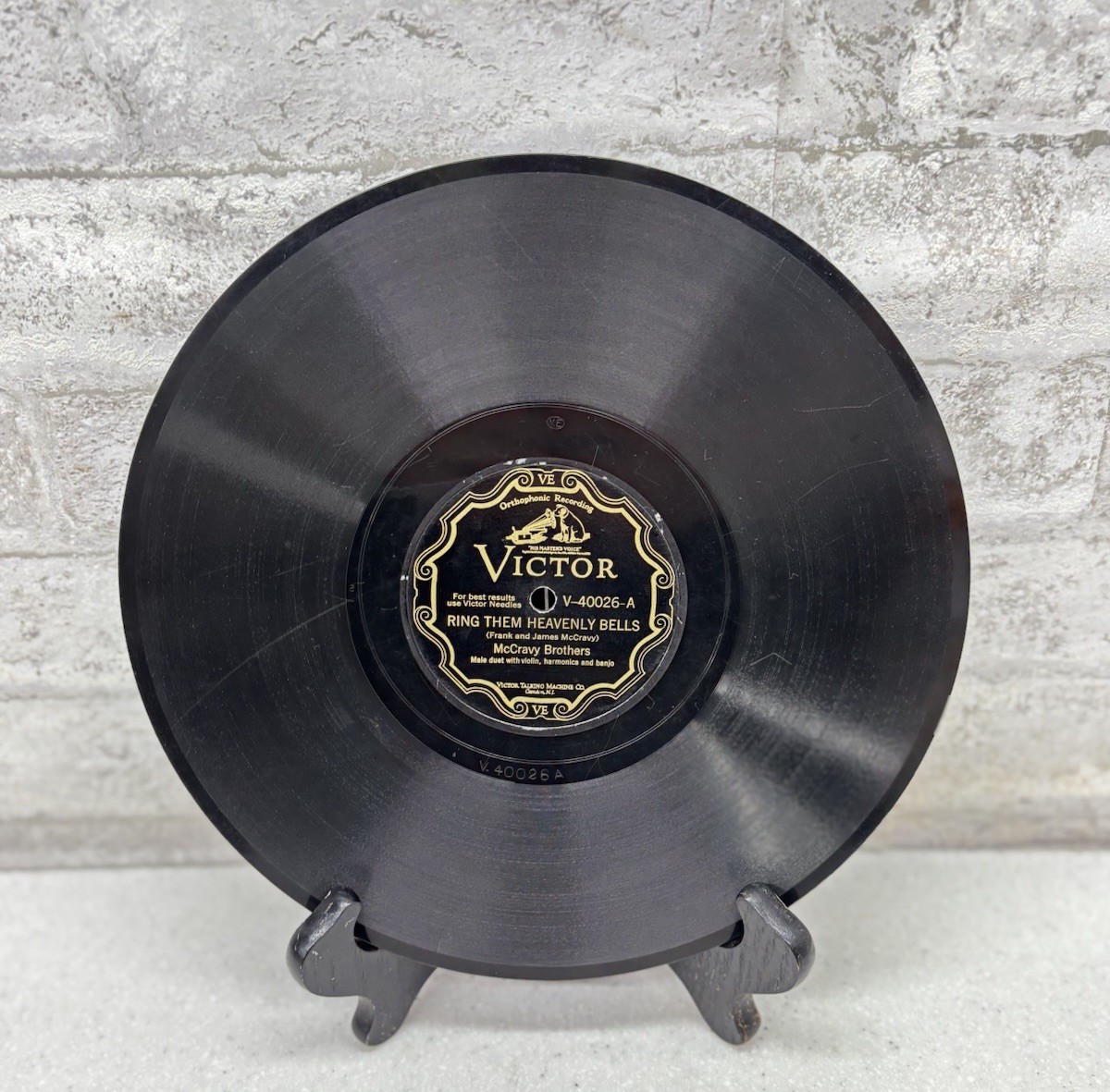 Antique Victor 78rpm Mcravy Brothers-Ring Them Heavenly Bells-dip Me Golden Sea