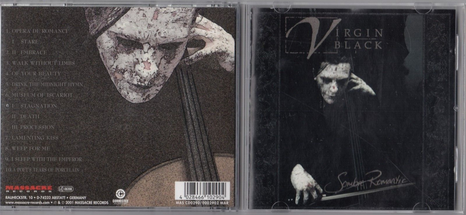 Virgin Black - Sombre Romantic (CD, Jul-2001, Massacre Records) IMPORT METAL