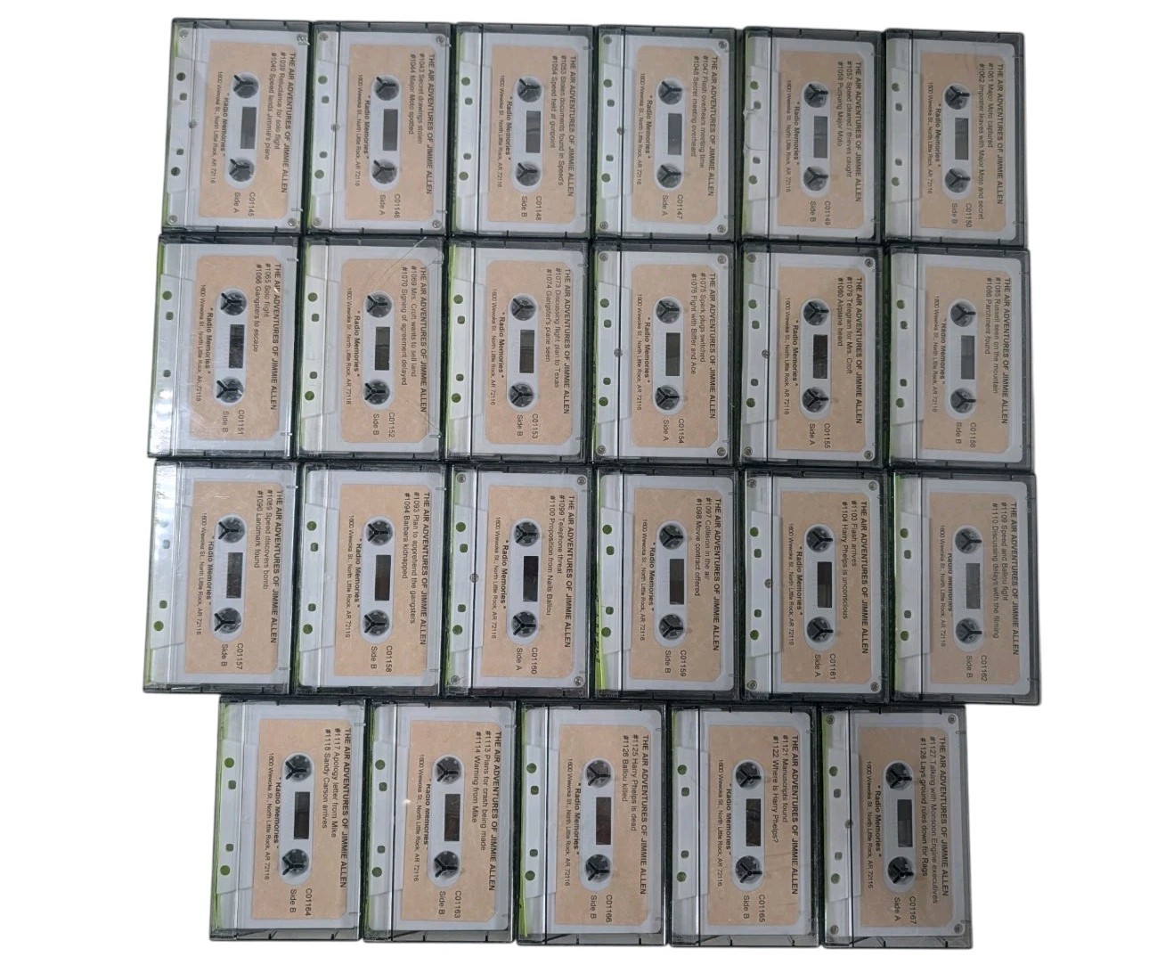 VTG The Air Adventures of Jimmy Allen 30s Radio Memories Cassette Tape Lot of 23