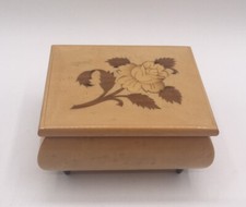 Vtg  Reuge Swiss Floral Music Box The Shadow Of Your Smile Made In Italy Works picture
