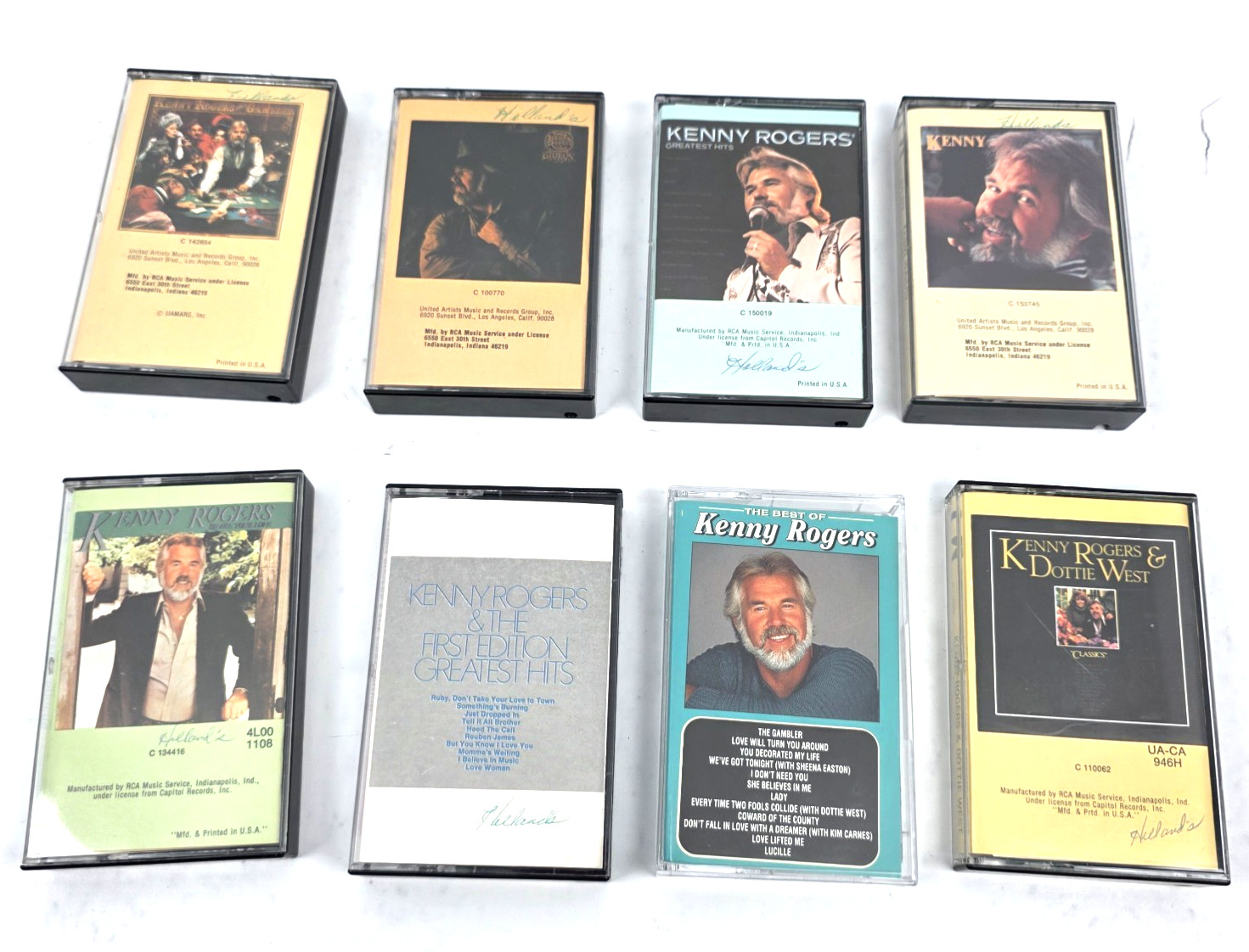 Vintage Kenny Rogers Cassette Tapes Lot of 8 Classic Country 1970s 1980s
