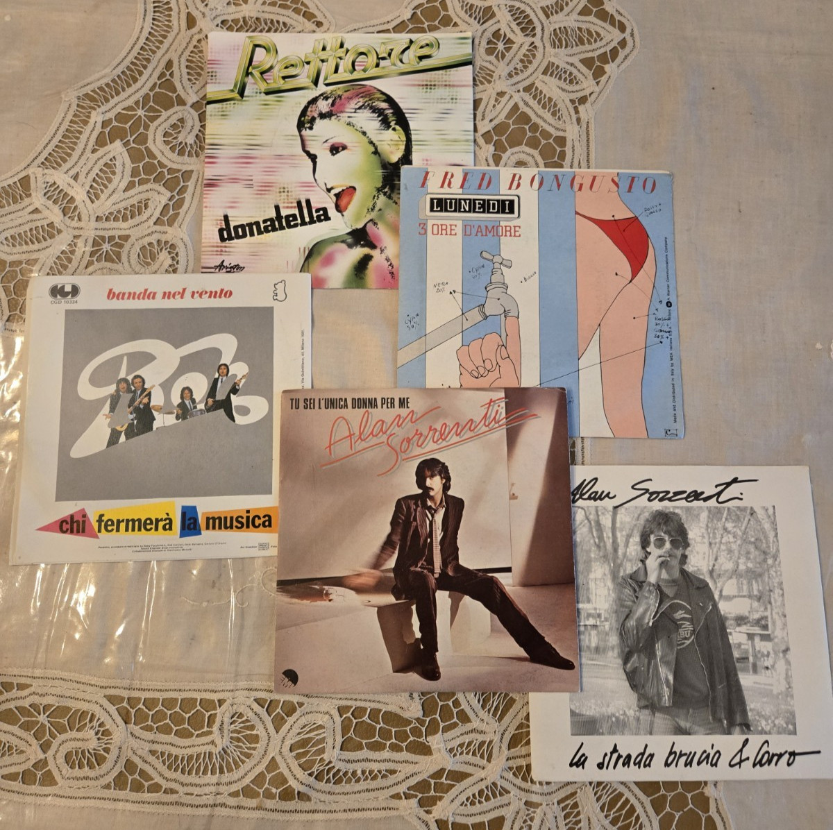VTG -ITALIAN RECORDS-Sorrenti-Pooh-Bongusto-Donatella-1980\'s-Vinyl 7\