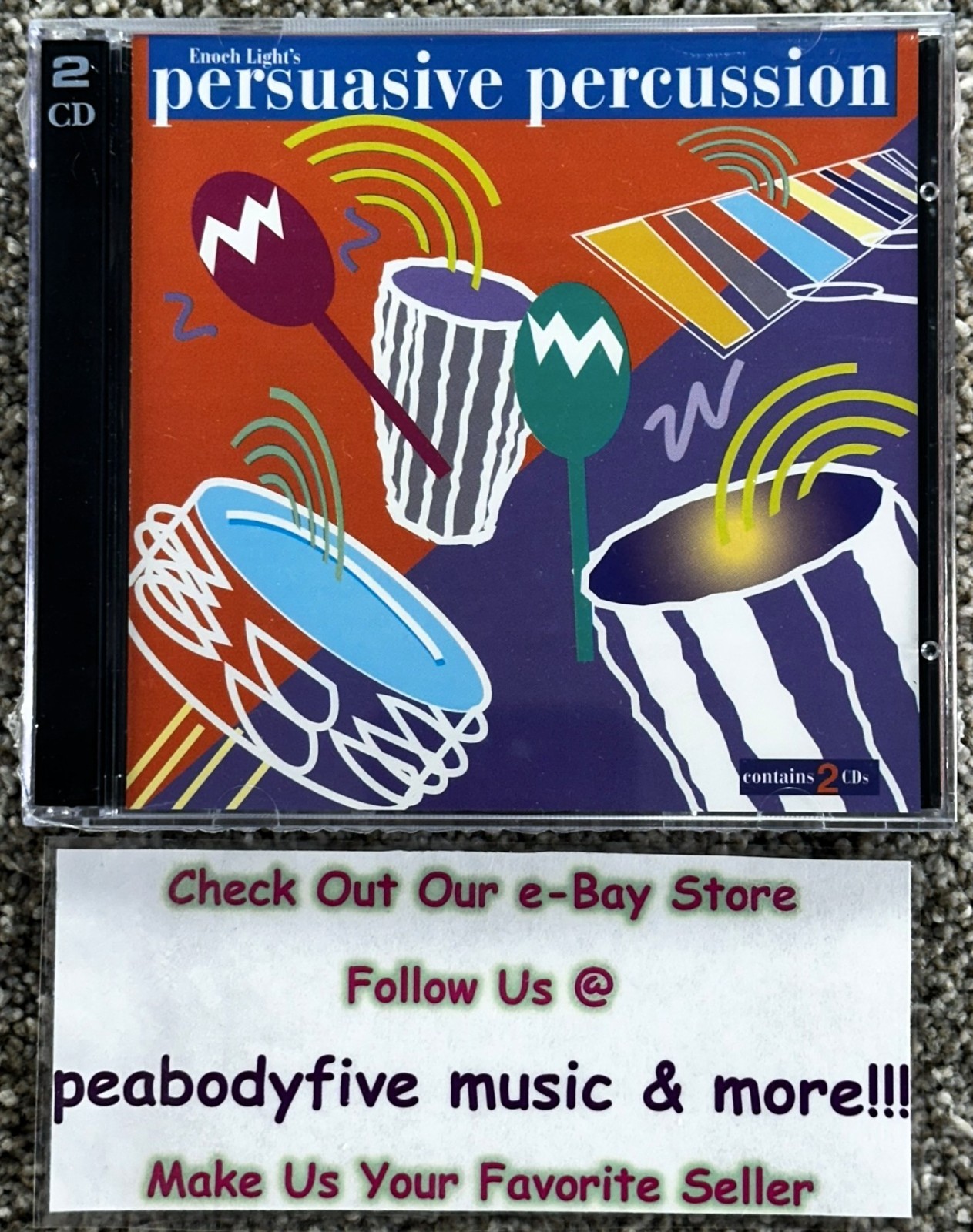 ENOCH LIGHT\'s - Persuasive Percussion (CD, 1996) 2 Disc Set NEW/SEALED 💿