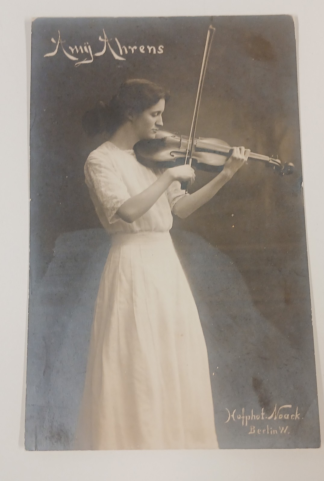 Rppc 1900s German Violinist Amy Aherns real photo postcard 