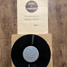 Vintage Learn A Language German # 4   Record Course conversational   33rpm picture