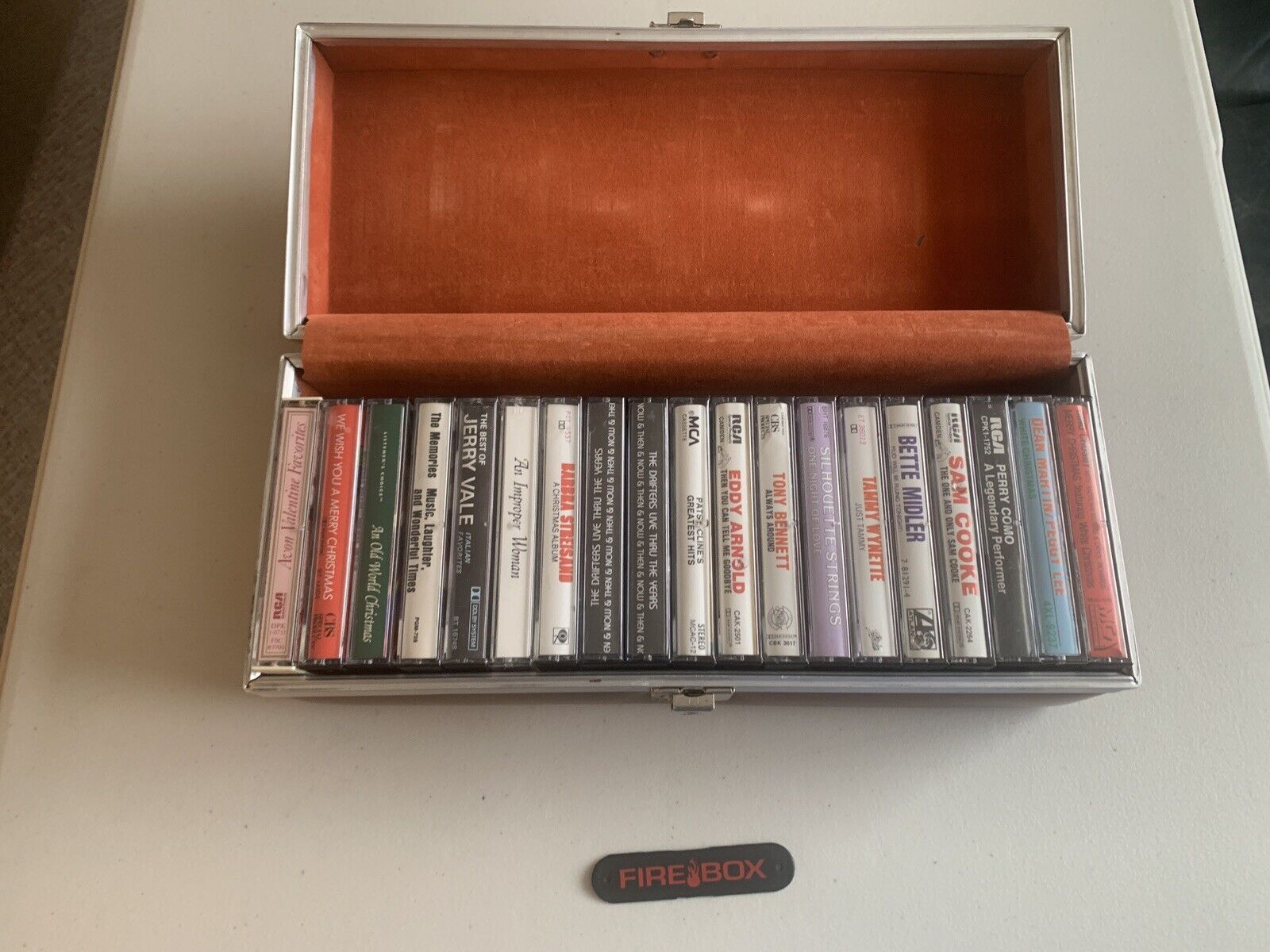 Vintage Atco Brown Vinyl Cassette Tape Carrying Case w/ Cassettes 