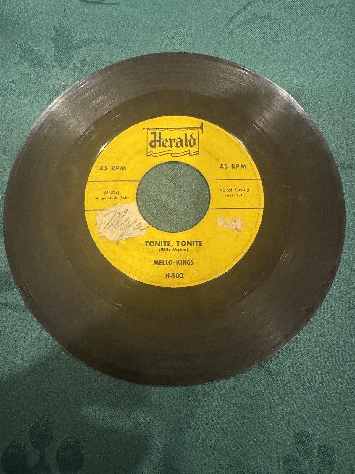 The Mello-Kings – Tonite Tonite / Do Baby Do 45 RPM Herald VG